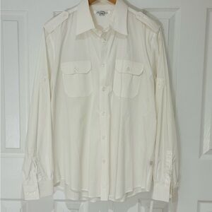 XL Kenneth Cole New York White Button Down Men's Classic Dress Shirt